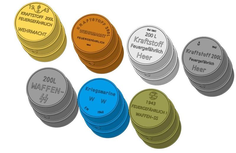 WW II - GERMAN BARREL 200 L - 1:16 SCALE MODEL