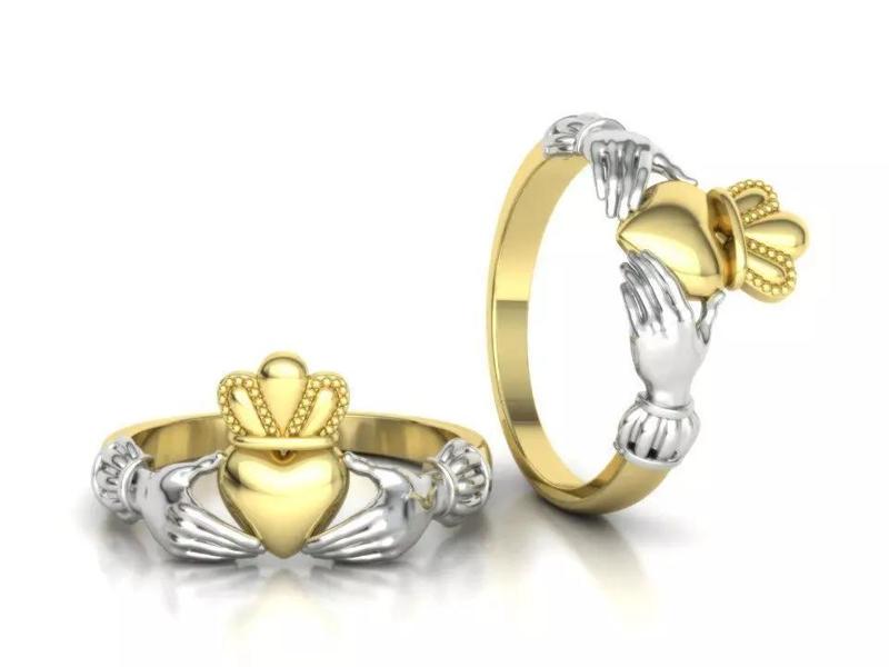 Claddagh Ring TwoTone Unique design ring 3dmodel