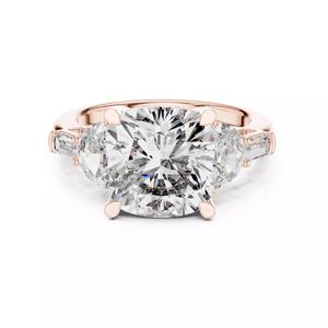 Cushion Half Moon and Baguette Cut Five Stone Ring 3DM STL Video