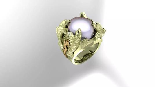 Carp fish ring 3D print model