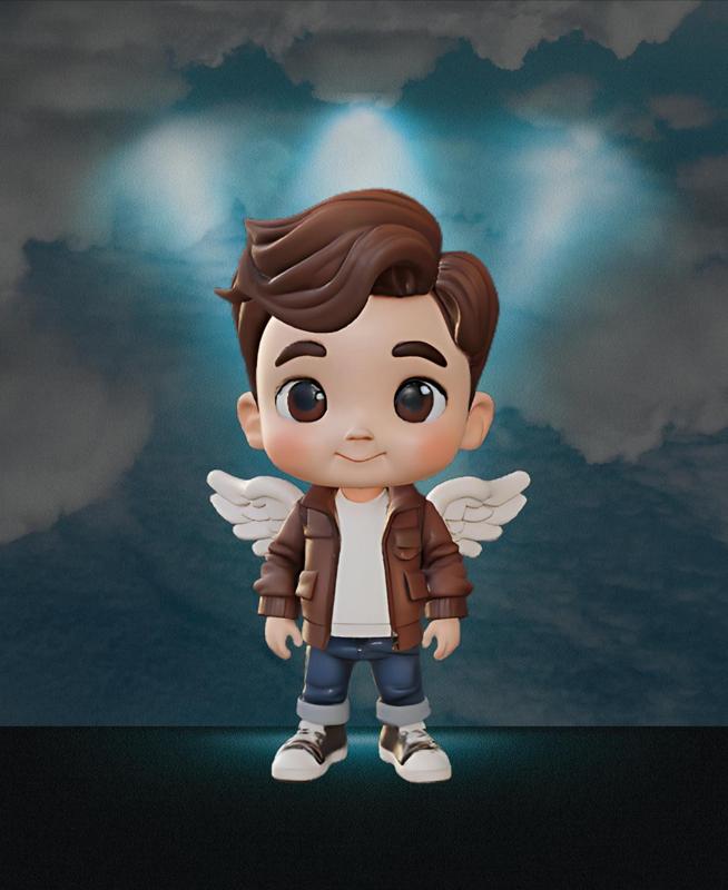 Liam Payne Chibi Angel - Miniature with Heavenly Wings