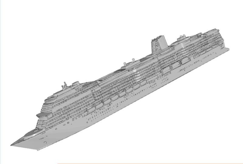 Rotterdam / Koningsdam Cruise Ship Model 1/1250