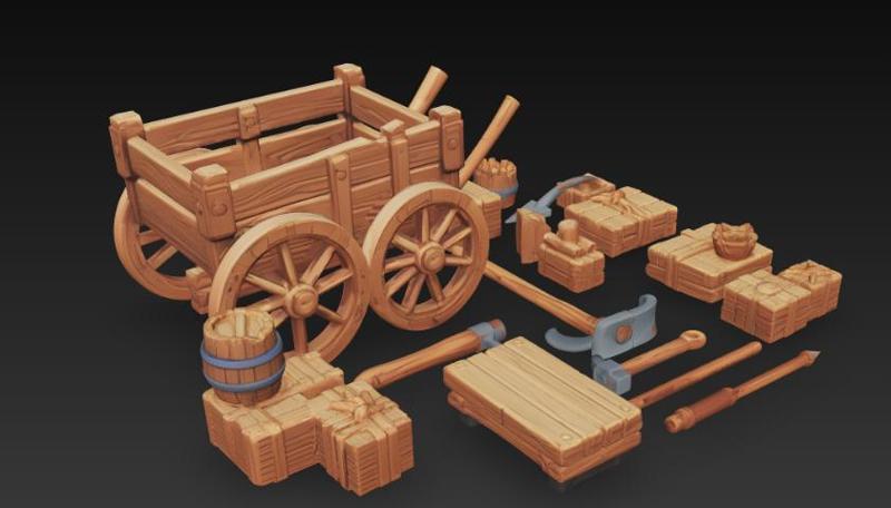 Isometric Wooden Pack – Fantasy Props Set