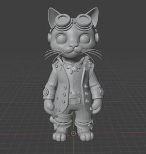 Steampunk Cat STL – RPG Miniature, Decorative Figurine & Collectible