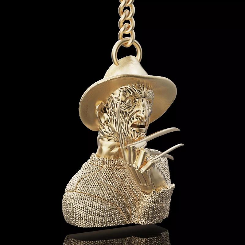 Freddy Kruger key holder silver gold  printable jewelry 3D model