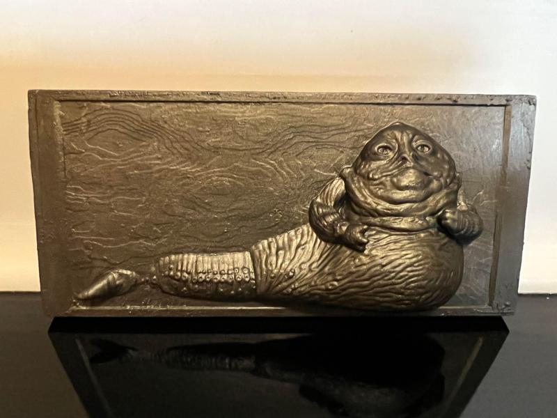 JABBA THE HUTT FROZEN IN CARBONITE FRIEZE, VINTAGE STAR WARS CUSTOM ACTION FIGURE, KENNER 3.75", 1/18, DIORAMA DISPLAY