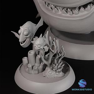 Fish are Friends, Not Food!" - Bruce, Marlin, and Dory Diorama 3D Model STL (Pre-Supported)