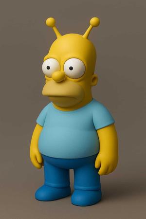 Alien Homer 3D Model - STL Cartoon Character for 3D Printing