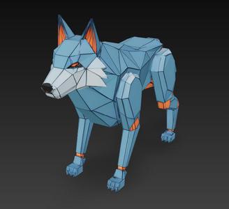 LOW POLY ROBOTIC WOLF
