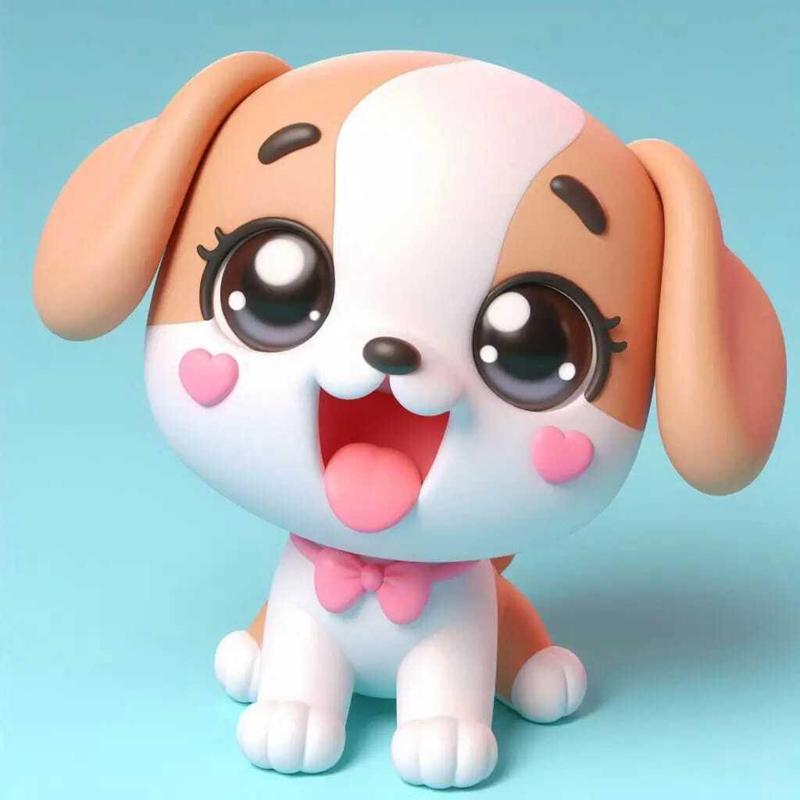 happy dog with hearts