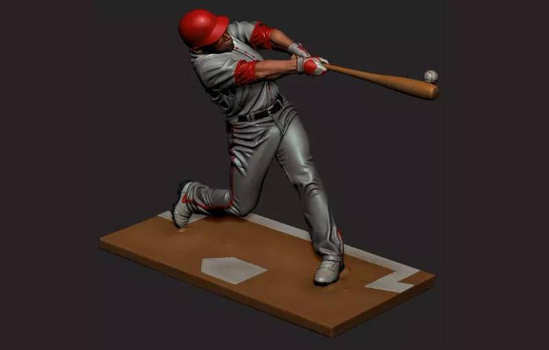 Baseball player statue