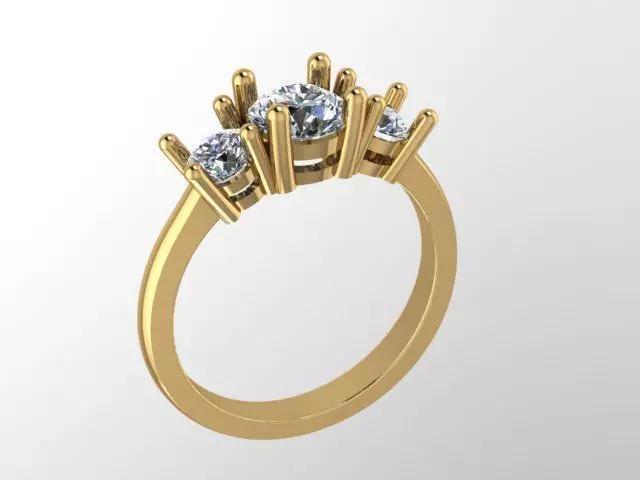 Ring 3 stone diamond