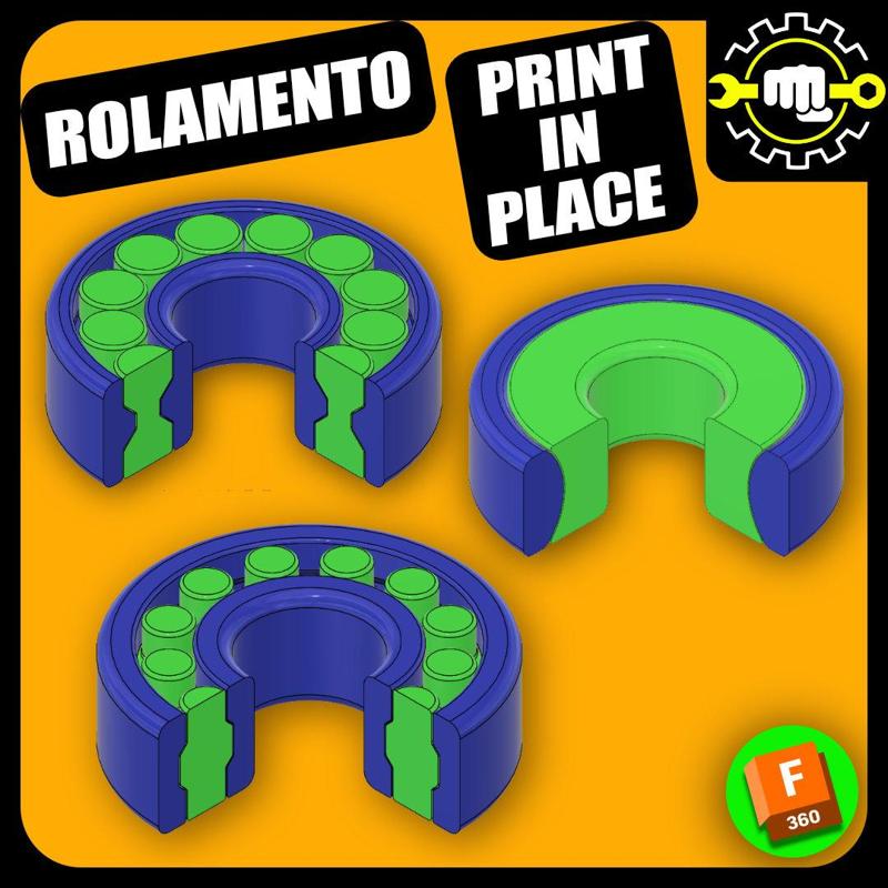 Rolamento [A][B] [C] Print-in-Place + EBook Desenho Técnico