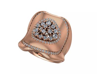 Cluster Diamond High Jewelry Italian Cocktail Ring