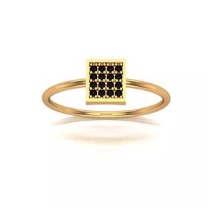 Jewelry square diamond ring gold