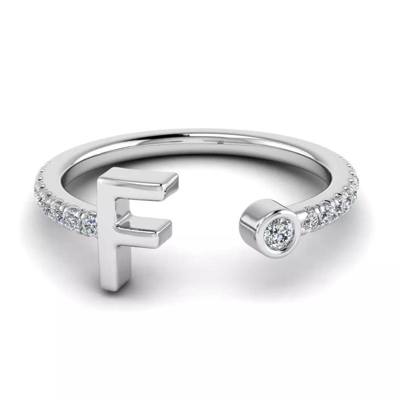 Jewelry alphabet ring F