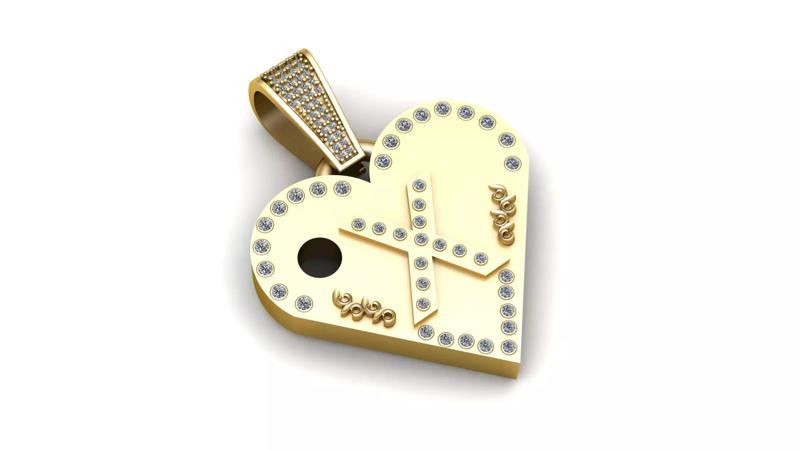 X GOLD HEART PENDANT