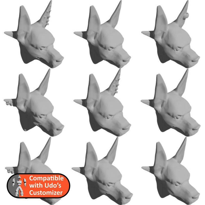 Cannibal Canid Heads - Compatible with Udos Customizer