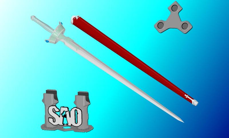 Sword Art Online Lambent Light | SAO, AOL, GGO, Alicization | Scabbards, Display Plinth Included | By Collins Creations 3D