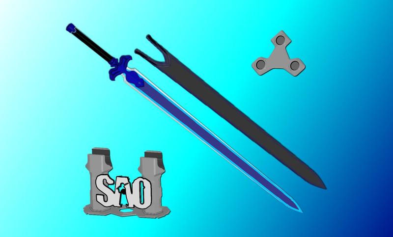 Night Sky SAO Sword | Sword Art Online | Matching Scabbard, Display Plinth Included | By Collins Creations 3D