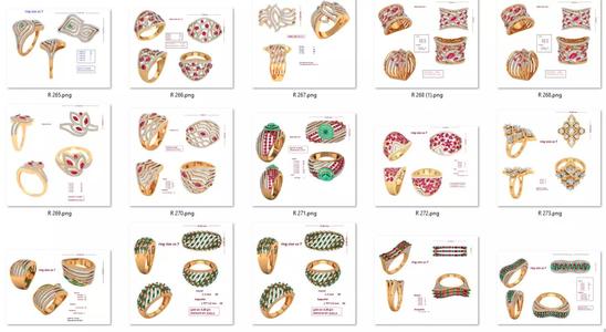 120 Cocktail Ring 3dm 4 view render details bulk collection