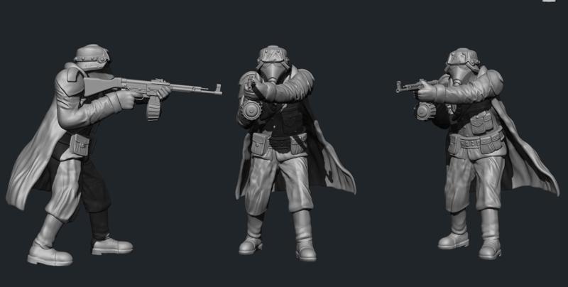 Shovel soldier with assault rifle