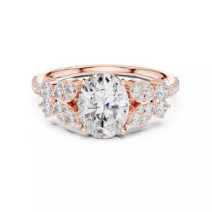 1CT Oval Cut Cluster Diamond Engagement Ring 3DM STL Video