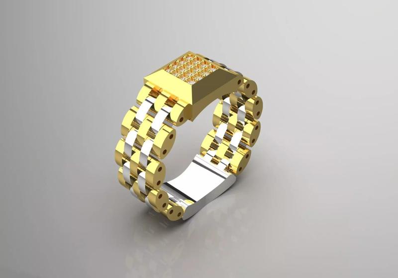 Luxury man Rolex design diamond ring model ror0045