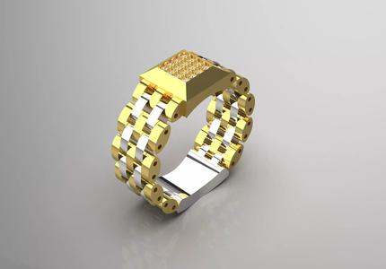 Luxury man Rolex design diamond ring model ror0045