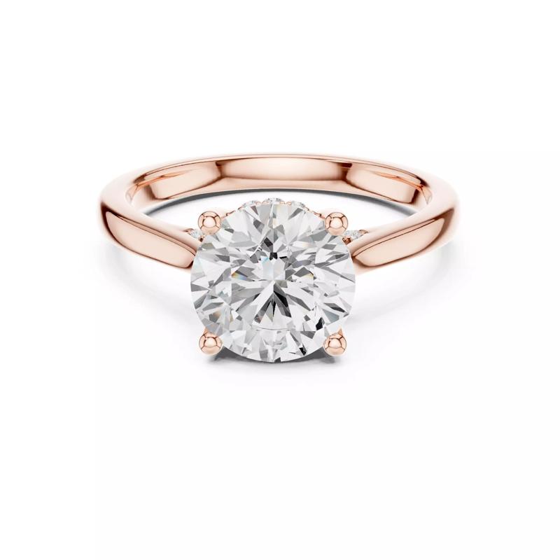 Round Cut Hidden Diamond Engagement Wedding Ring 3DM STL Video