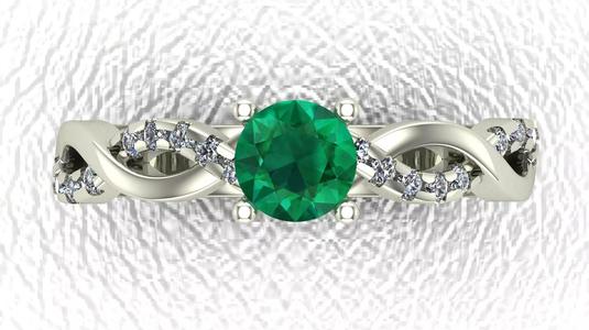 Twisted Gold And Diamond Engagement Ring 3D Model 3D print Model