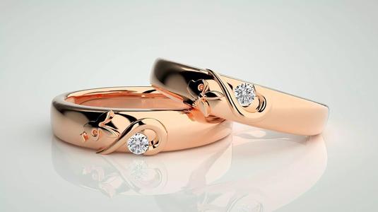 Playboy Bunny Heart Solitaire Couple Band Ring 3dm stl render