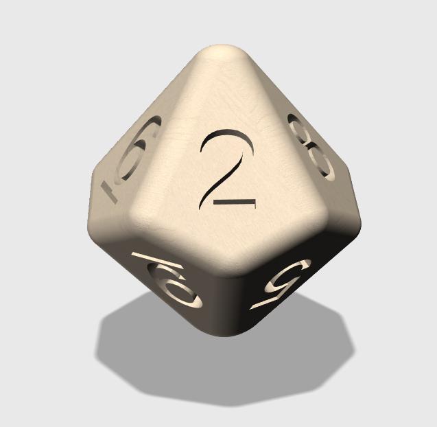 10-sided die, d10, decahedral