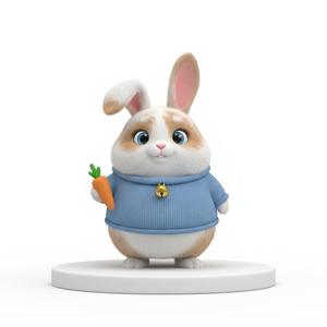 Charming Bunny Character Figurine | Adorable Rabbit 3D Print Model