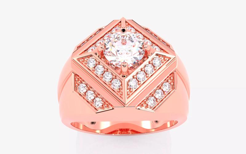 Mens Solitaire Ring 3dm stl renders details