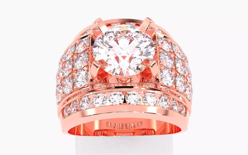 Mens Solitaire Ring 3dm stl renders details