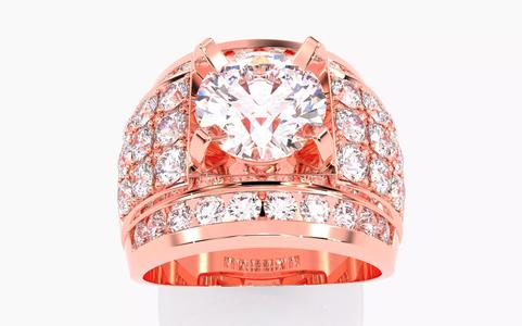 Mens Solitaire Ring 3dm stl renders details