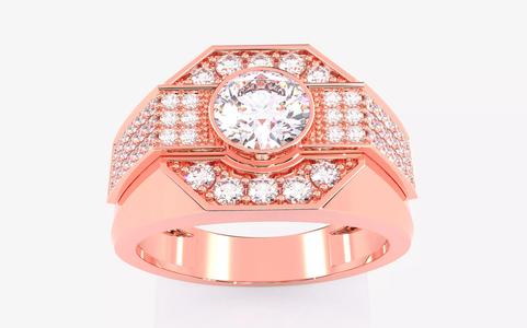 Mens Solitaire Ring 3dm stl renders details