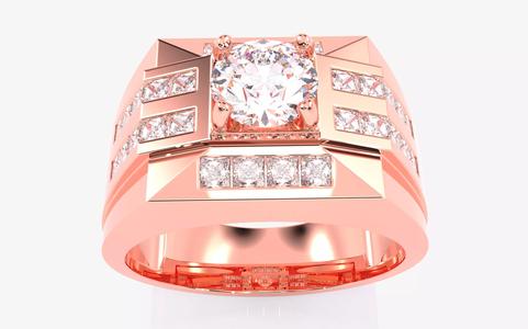 Mens Solitaire Ring 3dm stl renders details