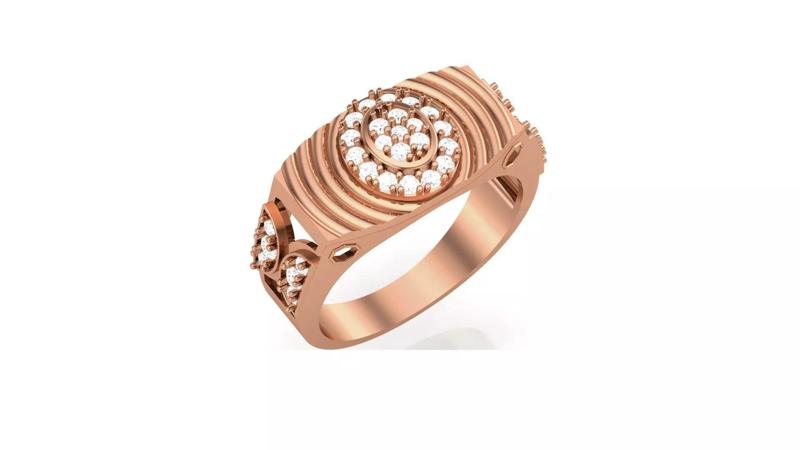 Mens Groom Gents Diamond Ring 3dm stl obj mtl 3mf glb