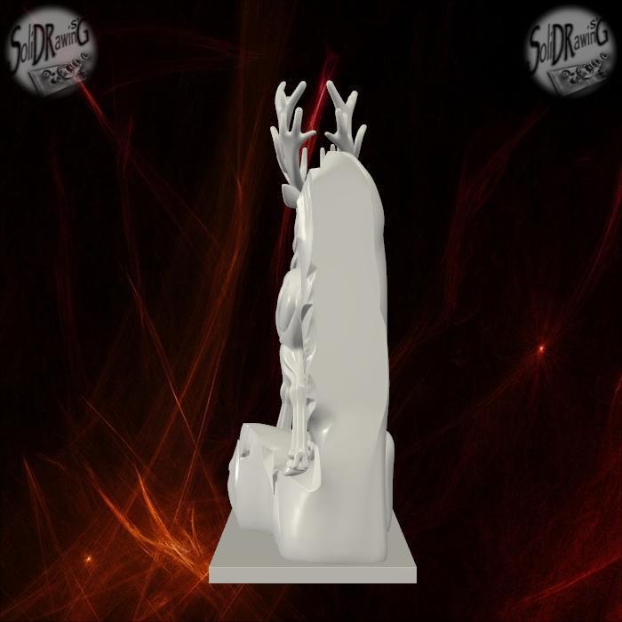 Noble Wild Stag on Rock Statue – SoliDRawinGs SG737