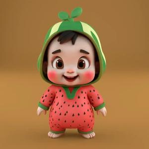 Cute Watermelon Baby 3D Print STL
