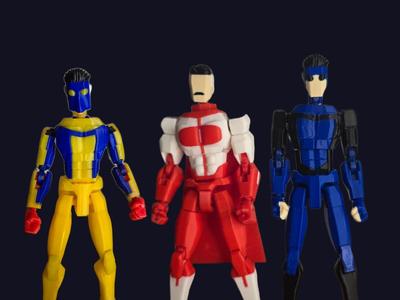 Pack of 3 - Omniman, Blue Invensible & Shiesty Inspired by T13 - full size compatible with all similar articulated figures