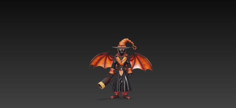 Halloween Figurine with Bat Wings – Spooky Collectible
