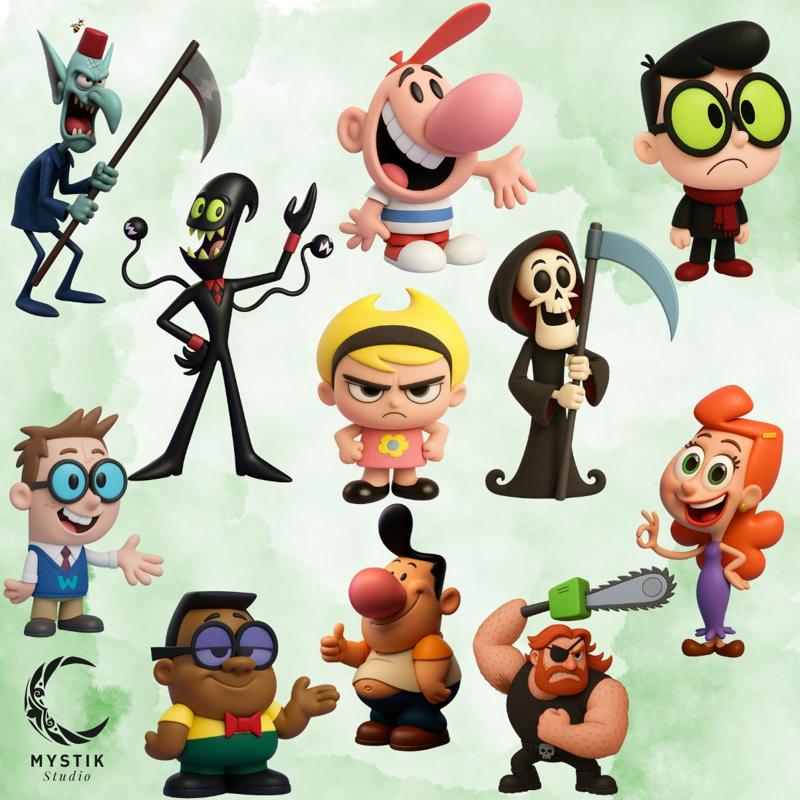 Billy and Mandy Collection– 11 Cartoon Network 3D Figures