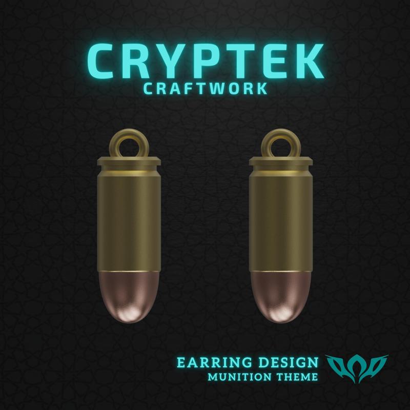 04. .380 ACP (9mm Short) - John Browning - Pocket Power: .380 ACP John Browning Ammo Earring 3D Print File - Military Ammunition Necklace - Handgun Ammunition