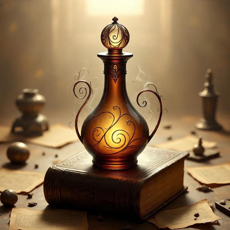 bottle bottle magic potion with book