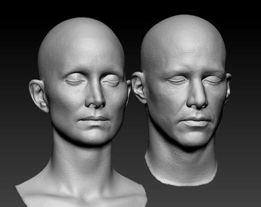 Neo & Trinity - The Matrix Lifecasts 3D Head Likeness Bundle (Keanu Reeves, Carrie-Anne Moss, Morpheus, John Wick, Constantine, Point Break)