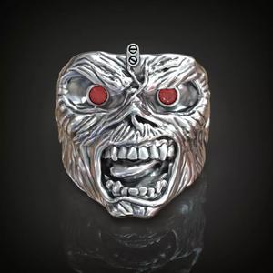 Signet ring Iron Maiden gems eyes