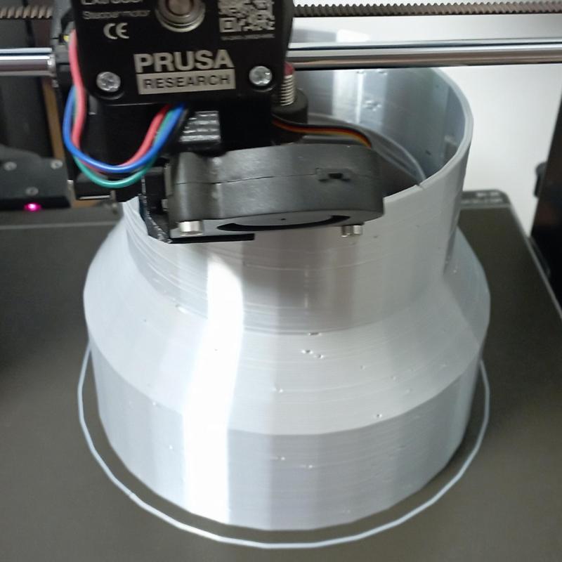 reduction from 150 mm (flexible hose from the hood) to 110 mm KG with condensate drain